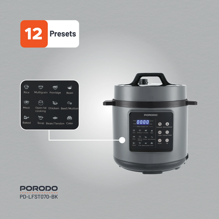The Porodo Lifestyle 1300W Multi-Cuisine Pressure Cooker is an all-in-one appliance for the kitchen, inherently elevating the joy of cooking by making