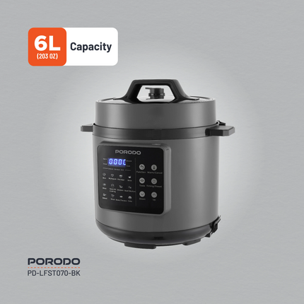 The Porodo Lifestyle 1300W Multi-Cuisine Pressure Cooker is an all-in-one appliance for the kitchen, inherently elevating the joy of cooking by making
