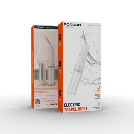 Porodo Lifestyle Electric Travel Bidet - The Porodo Lifestyle Electric Travel Bidet is compact and convenient for hygiene on the go