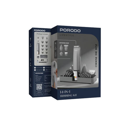 Porodo Lifestyle 14-IN-1 Trimming Kit - he Porodo Lifestyle 14-IN-1 Trimming Kit gives an all-inclusive solution to grooming and is built for delicate and detailed speck trimming