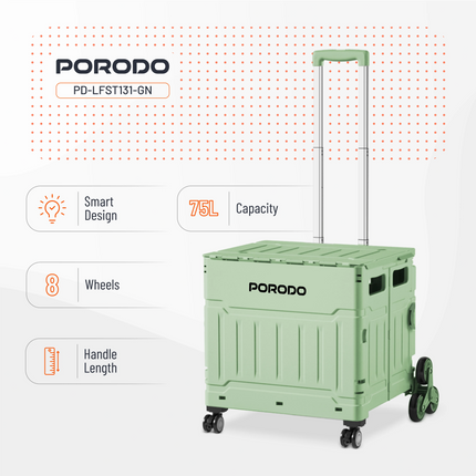 Porodo Lifestyle Collapsible Wagon Cart - This Porodo Lifestyle collapsible wagon cart is for maximum convenience and durability for transport