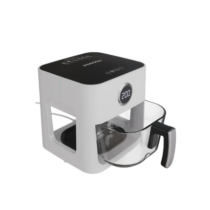 Porodo Lifestyle 5L Glass Pot Air Fryer – The Perfect combination of form and function for healthier cooking in the home! Running on 220-240V and 1200