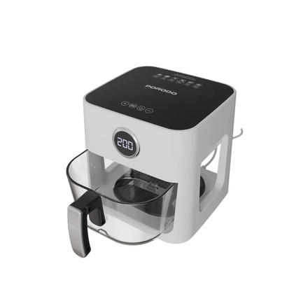 Porodo Lifestyle 5L Glass Pot Air Fryer – The Perfect combination of form and function for healthier cooking in the home! Running on 220-240V and 1200