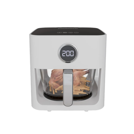 Porodo Lifestyle 5L Glass Pot Air Fryer – The Perfect combination of form and function for healthier cooking in the home! Running on 220-240V and 1200