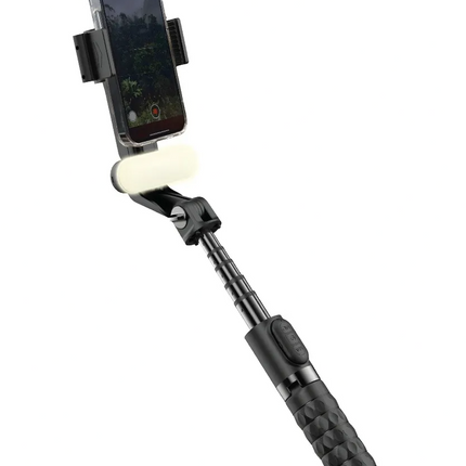 PORODO GIMBAL STABILIZER SELFIE STICK TRIPOD WITH FILL LIGHT & DETACHABLE REMOTE - B - The Porodo Gimbal Stabilizer Selfie Stick Tripod with Fill Light & Detachable Remote √¢‚Ç¨‚Äú Black ...