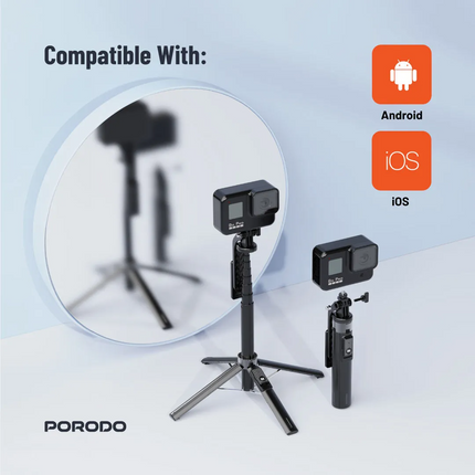 The Porodo Lighting Selfie Stick is a portable and versatile device designed to enhance your photography and videography experience. Through its seaml