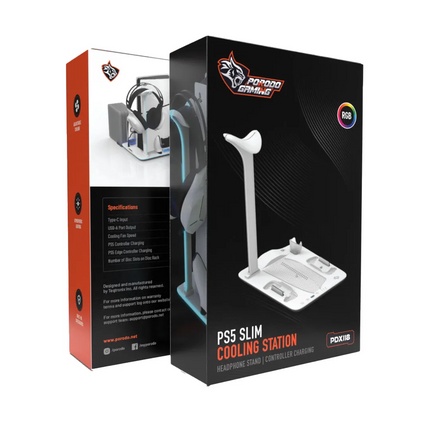 Keep your gaming area organized with the Porodo Gaming PS5 Slim Stand. This stand features a magnetic charger that powers up your PS5 Edge Controller 