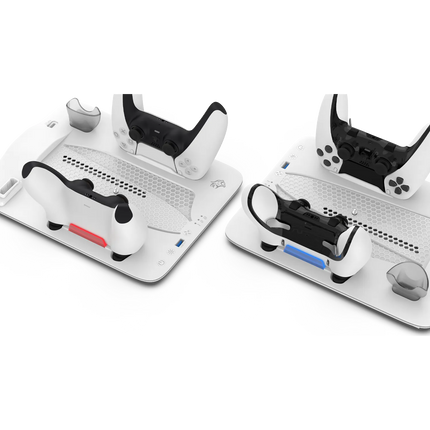 Keep your gaming area organized with the Porodo Gaming PS5 Slim Stand. This stand features a magnetic charger that powers up your PS5 Edge Controller 