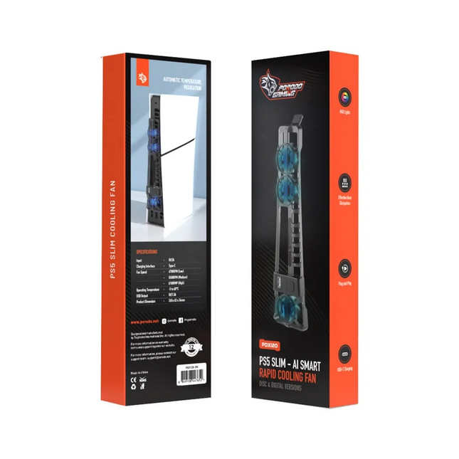 The Porodo Gaming AI Smart Rapid Cooling Fan has been designed professionally for gamers who struggle with heat issues and enhanced performance. With 
