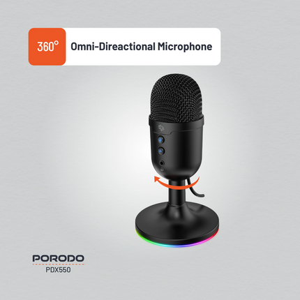 The Porodo Gaming Omni-Directional USB Microphone represents a high-class integrated audio solution that targets computer game players, streamers, and