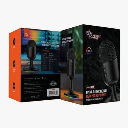 The Porodo Gaming Omni-Directional USB Microphone represents a high-class integrated audio solution that targets computer game players, streamers, and