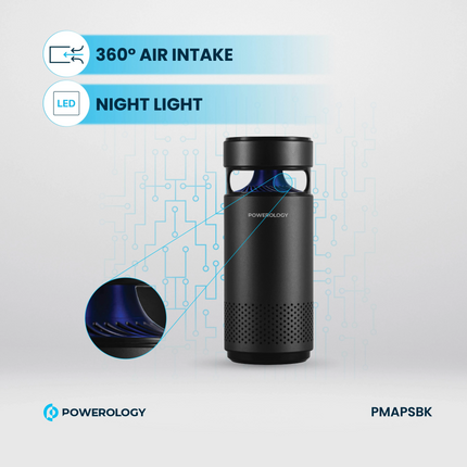 The Powerology Portable Air Purifier is efficiently designed to maintain clean air in any environment. For convenience, the air purifier is designed w