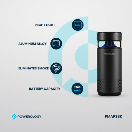 The Powerology Portable Air Purifier is efficiently designed to maintain clean air in any environment. For convenience, the air purifier is designed w