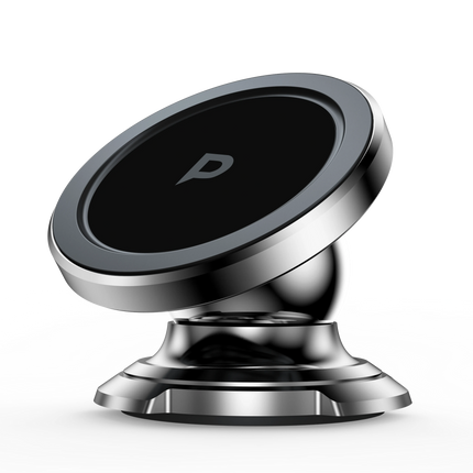 POWEROLOGY HEAVY DUTY MAGNETIC CAR MOUNT 360 ROTATABLE WITH 3M METAL PLATES - SILVER