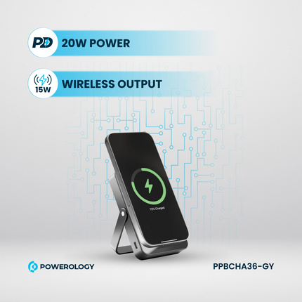 The Powerology 10000mAh MagSafe Power Glass Surface power bank is a powerful and stylish power charger designed for on-the-go users. This portable cha
