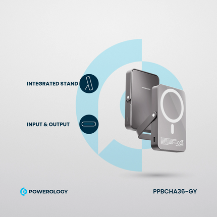 The Powerology 10000mAh MagSafe Power Glass Surface power bank is a powerful and stylish power charger designed for on-the-go users. This portable cha