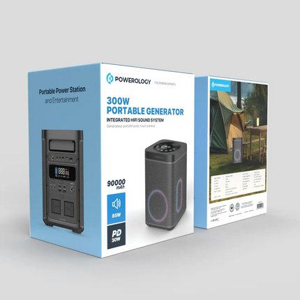 Isn’t it amazing to have a power station with a Hi-Fi sound system
at the same time? Powerology 90000mAh 300W Portable Generator combines with
Hi-Fi S