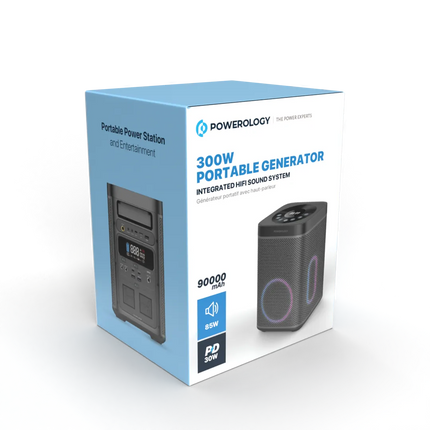 Isn’t it amazing to have a power station with a Hi-Fi sound system
at the same time? Powerology 90000mAh 300W Portable Generator combines with
Hi-Fi S