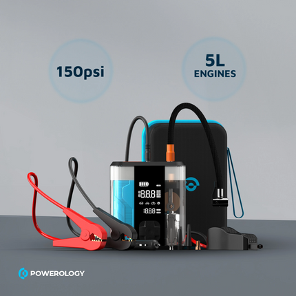 The Powerology 8800mAh Jump Start Air Compressor is a must-have for people who are always on the road. There may come a time when your engine needs a 