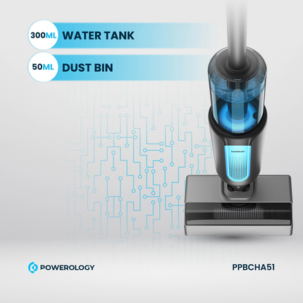 The Powerology Dual Design Cordless Vacuum &amp; Mop Black combines the power of vacuuming and mopping into one handy device, ideally suited to keepin