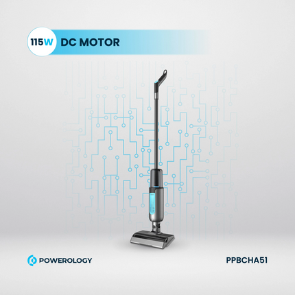 The Powerology Dual Design Cordless Vacuum &amp; Mop Black combines the power of vacuuming and mopping into one handy device, ideally suited to keepin