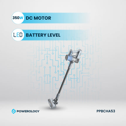 Powerology Cordless Stick Vacuum Cleaner with Detachable Battery