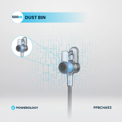 Powerology Cordless Stick Vacuum Cleaner with Detachable Battery