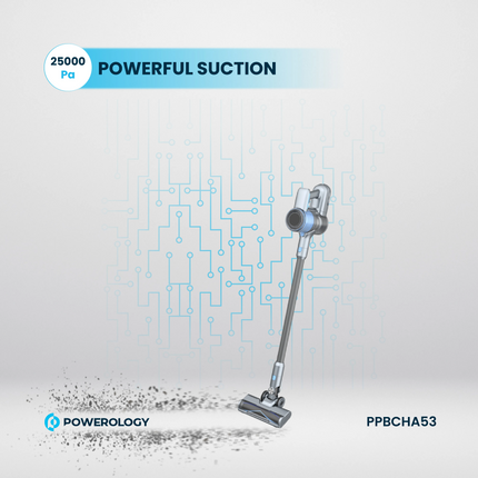 Powerology Cordless Stick Vacuum Cleaner, Dark Grey, is designed to be carried out with high performance and convenience. It enjoys a 350W motor with 
