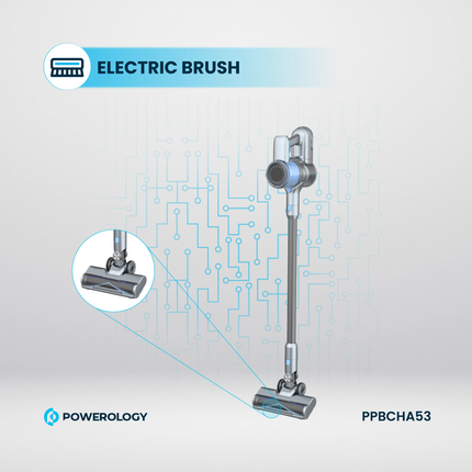 Powerology Cordless Stick Vacuum Cleaner, Dark Grey, is designed to be carried out with high performance and convenience. It enjoys a 350W motor with 