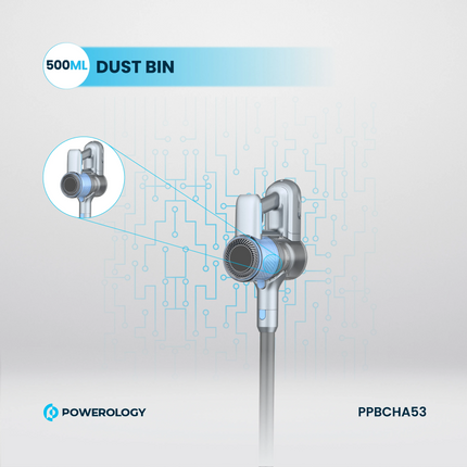 Powerology Cordless Stick Vacuum Cleaner, Dark Grey, is designed to be carried out with high performance and convenience. It enjoys a 350W motor with 