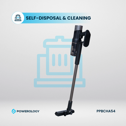 The Powerology Cordless Vacuum with Auto-Disposal Charging is a new definition of cleaning convenience. An integrated, robust 400W BLDC motor has an i