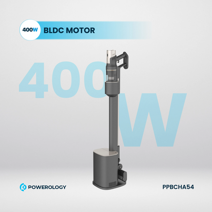 The Powerology Cordless Vacuum with Auto-Disposal Charging is a new definition of cleaning convenience. An integrated, robust 400W BLDC motor has an i