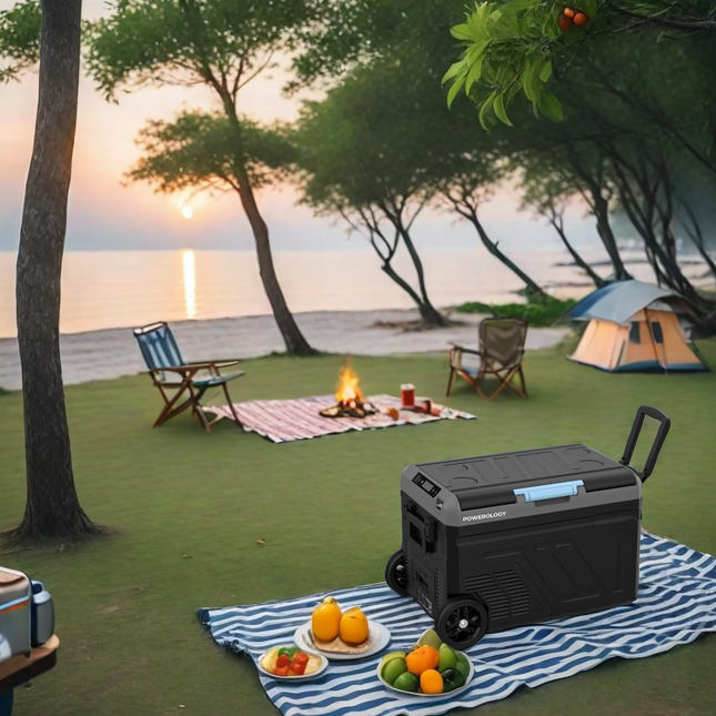 Powerology Dual Compartment Smart Fridge and Freezer feature versatile and efficient cooling, and with its total capacity of 40L, your items can be us