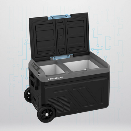 Powerology Dual Compartment Smart Fridge and Freezer feature versatile and efficient cooling, and with its total capacity of 40L, your items can be us