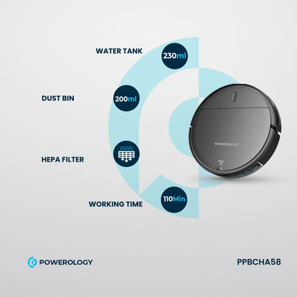 Powerology Smart Robovac Vacuum & Mop - Clix
