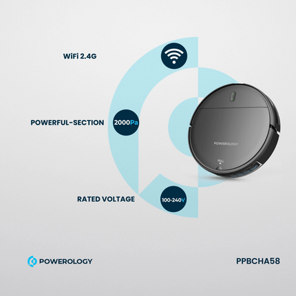 Introducing the Powerology Smart Robovac Vacuum &amp; Mop, the intelligent cleaning solution that automates and powers house cleaning. This highly eff