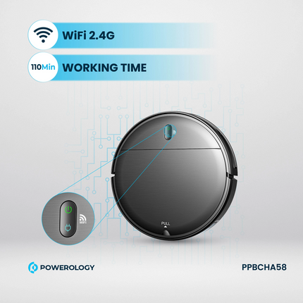 Introducing the Powerology Smart Robovac Vacuum &amp; Mop, the intelligent cleaning solution that automates and powers house cleaning. This highly eff