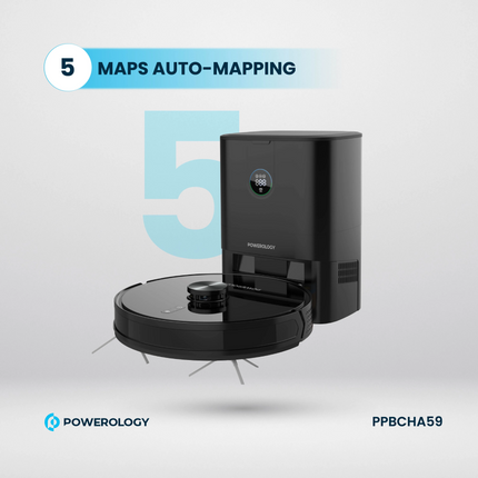 The Powerology Smart Station Robot Vacuum &amp; Mop combines advanced technology with solid cleaning for hands-free cleaning. The high-capacity 5200mA