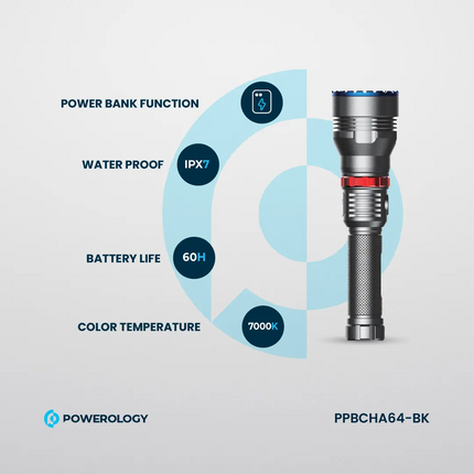 Powerology 4000mAh LED Flashlight is a product engineered for end users who work with lighting and do not need to worry about deteriorating performanc