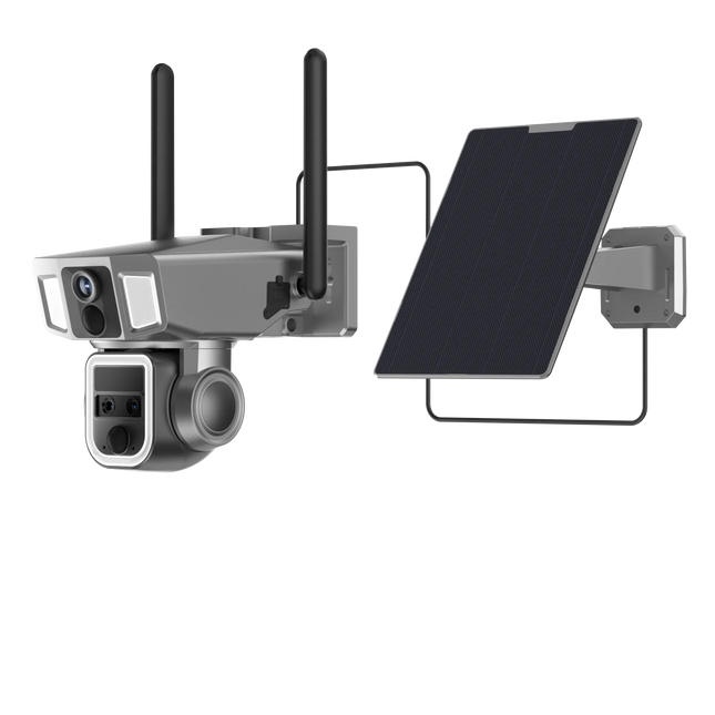 Making sure you don't miss a thing, the Powerology 4G/WiFi 360° Dual Lens Outdoor Camera in Black takes complete surveillance. With three 2MP HD CMOS 