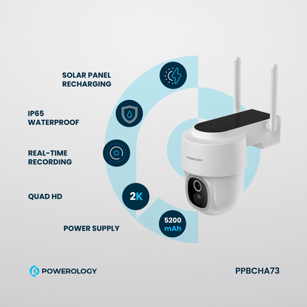 The Built-In Solar Pan &amp; Tilt Outdoor Camera is one of the most advanced solutions in outdoor security, and it uses eco-friendly energy. The 2304x