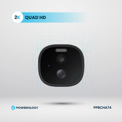 The Powerology Built-in Solar Outdoor Camera is an all-around and reliable security solution for outdoor environments. It comes with 2K Quad HD resolu