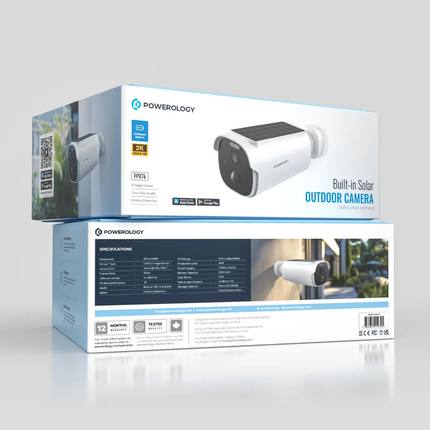 The Powerology Built-in Solar Outdoor Camera is an all-around and reliable security solution for outdoor environments. It comes with 2K Quad HD resolu