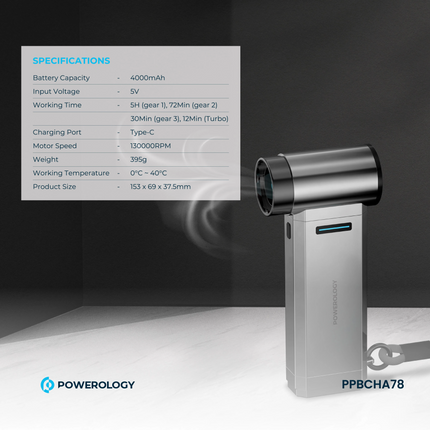 The Powerology Turbo Jet Fan &amp; Vacuum - Silver comes from Powerology and is an amazing cleaning tool designed for maximum efficiency and comfort. 