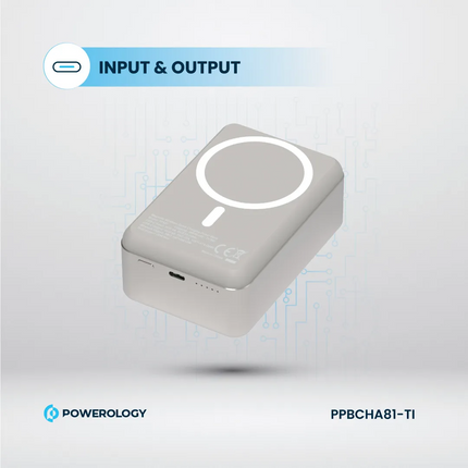 The Powerology 30000mAh MagSafe Aluminum Power Bank is a power and portable solution for charging-in-motion. The 30000mAh Li-Polymer battery is high c
