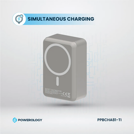 The Powerology 30000mAh MagSafe Aluminum Power Bank is a power and portable solution for charging-in-motion. The 30000mAh Li-Polymer battery is high c