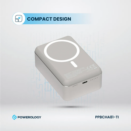 The Powerology 30000mAh MagSafe Aluminum Power Bank is a power and portable solution for charging-in-motion. The 30000mAh Li-Polymer battery is high c