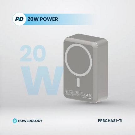The Powerology 30000mAh MagSafe Aluminum Power Bank is a power and portable solution for charging-in-motion. The 30000mAh Li-Polymer battery is high c