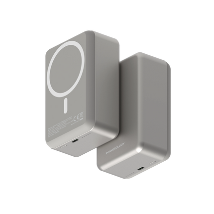 The Powerology 30000mAh MagSafe Aluminum Power Bank is a power and portable solution for charging-in-motion. The 30000mAh Li-Polymer battery is high c