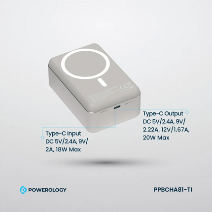 The Powerology 30000mAh MagSafe Aluminum Power Bank is a power and portable solution for charging-in-motion. The 30000mAh Li-Polymer battery is high c